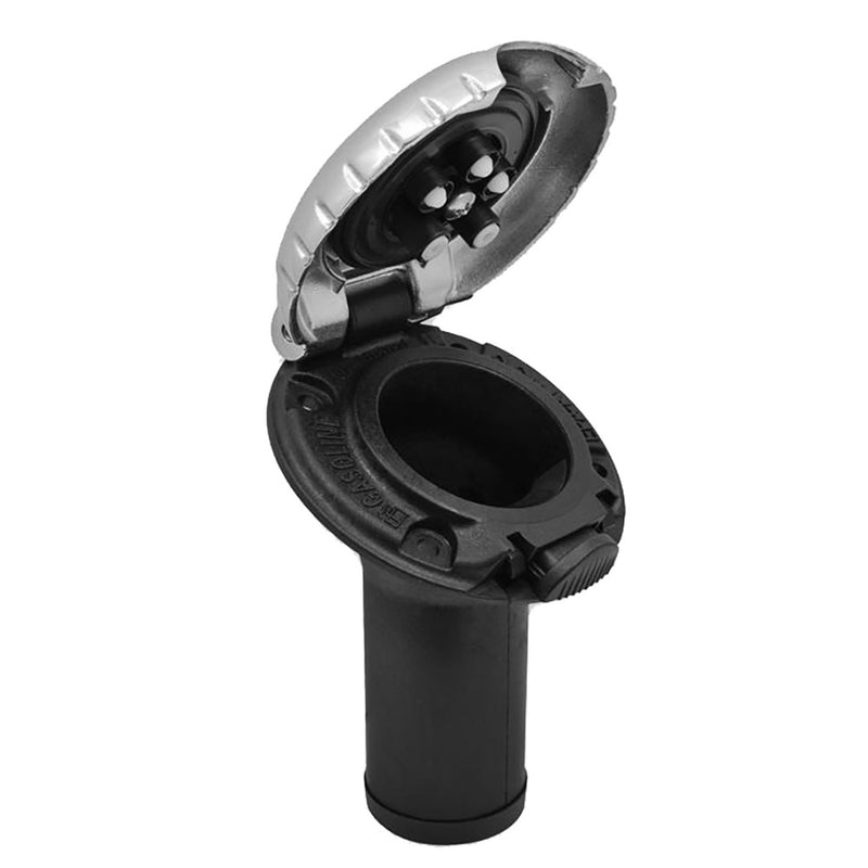 Load image into Gallery viewer, Attwood Deck Fill fCarbon Canister System  Angled Body  Scalloped Chrome Cap 99DFCCAZ1S
