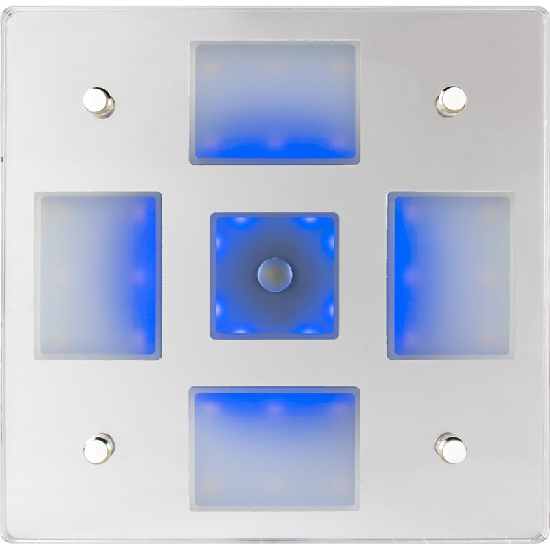 Load image into Gallery viewer, SeaDog Square LED Mirror Light wOnOff Dimmer  White  Blue 4018403
