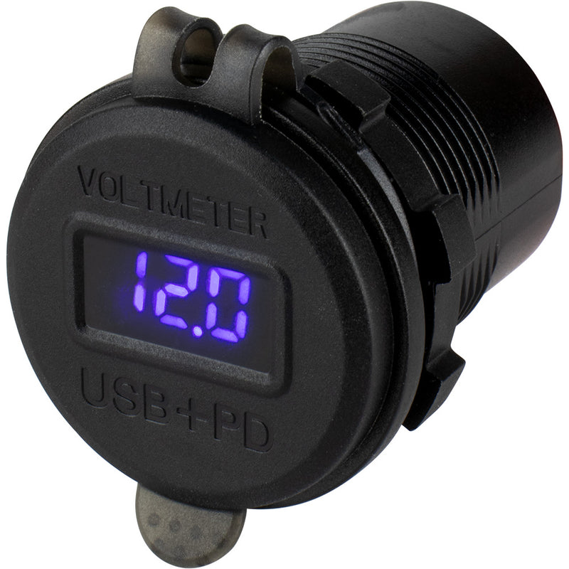 Load image into Gallery viewer, SeaDog Round USB  USBC Power Socket wHidden Voltmeter 4265181
