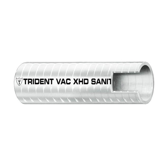 Trident Marine 112 x 50 Box VAC XHD Sanitation Hose  Hard PVC Helix  White 1481126