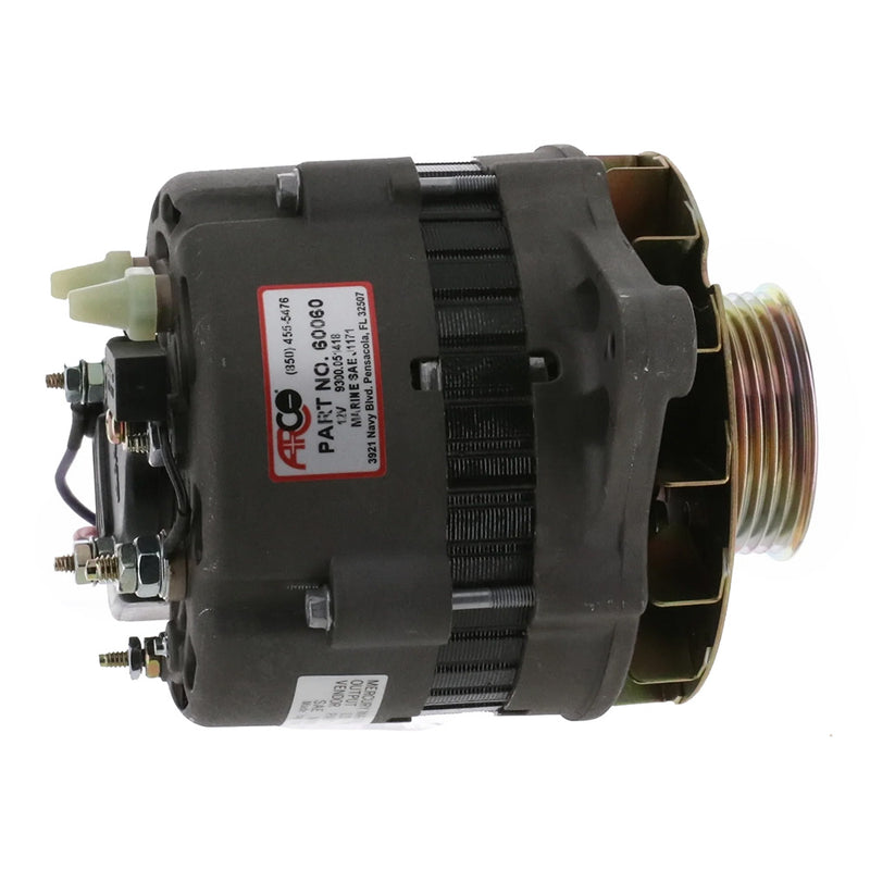 Load image into Gallery viewer, ARCO Marine Premium Replacement Alternator wMultiGroove Serpentine Pulley  12V  65A 60060
