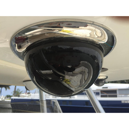 Iris Miniature Marine PTZ Dome Camera  Stainless Bezel  HiDef Ethernet IP  10x Digital Zoom  4 in 1 Video Format