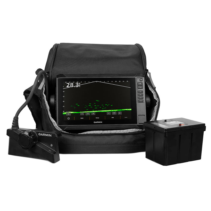 Load image into Gallery viewer, Garmin ECHOMAP UHD2 93SV LiveScope Plus Ice Fishing Bundle LI wECHOMAP UHD2 93sv LiveScope Plus System  Lithiumion
